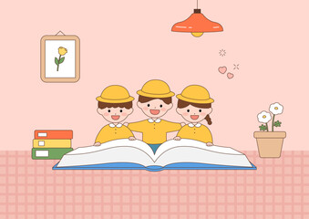 Vector illustrations of cute children.