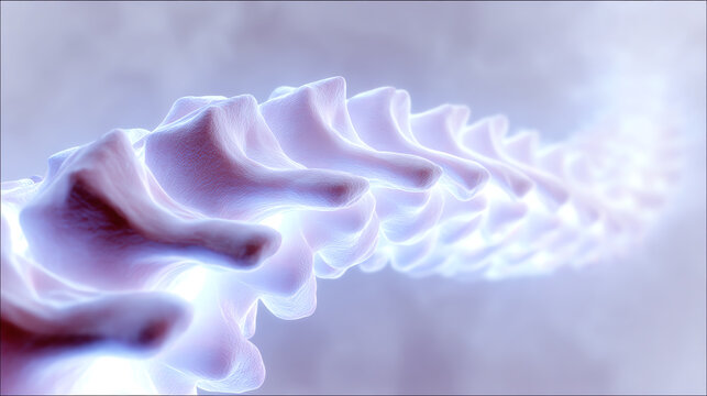 Anatomy of a Spine: A highly detailed, artistic rendering showcases the delicate and intricate structure of a spine, illuminated with a soft, ethereal glow.