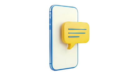 Smartphone with a Yellow Chat Bubble Icon