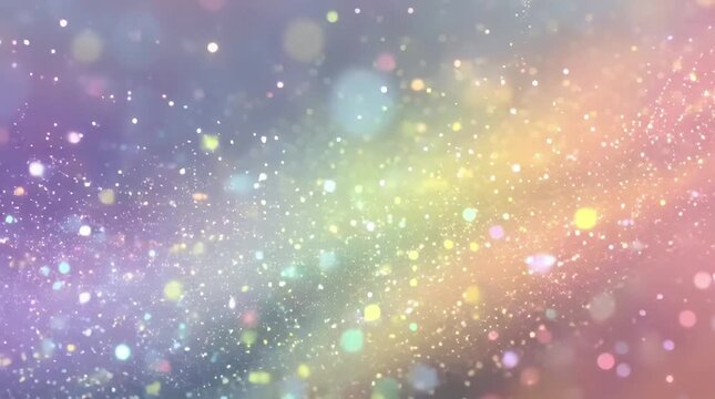 Abstract pastel particles animation with glowing bokeh lights and shimmering dust