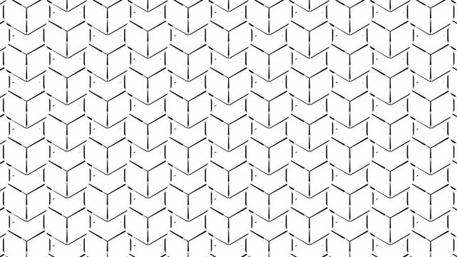 4k Abstract luxury white gradient backgrounds with black metallic striped grid. Geometric hexagonal graphic motion animation. Seamless looped dark backdrop. Simple elegant universal minimal BG
