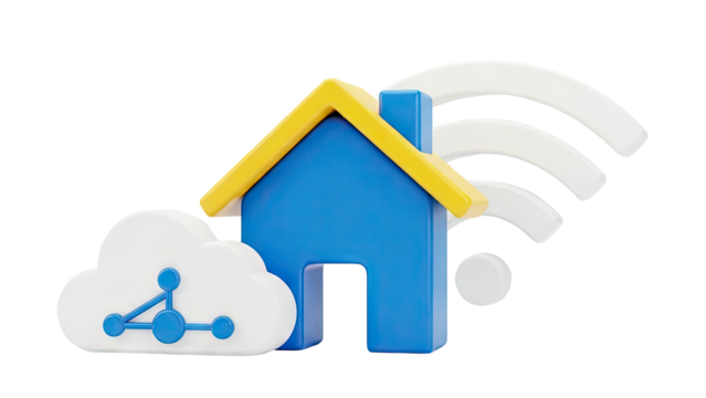 Smart Home and Cloud Connectivity Icon - Powered by Adobe