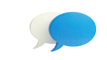 Two Speech Bubbles, Blue and White