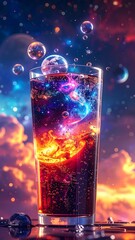 Galaxy in a Sip Cosmic Drink Concept