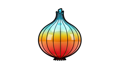 Stylized Rainbow Onion Illustration