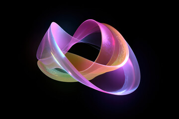 Vibrant glowing ribbons in dynamic motion