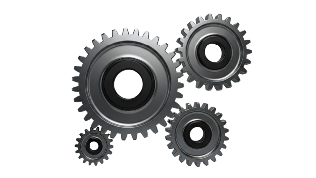 Interlocking Metal Gears - Powered by Adobe