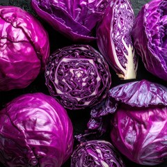 Obraz premium Vibrant Purple Cabbage Composition Captivating Culinary Delight Rich Texture and Color