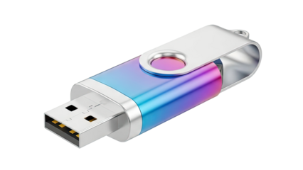 Swivel USB Flash Drive with Gradient Metallic Finish