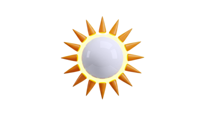Stylized 3D Sun Icon