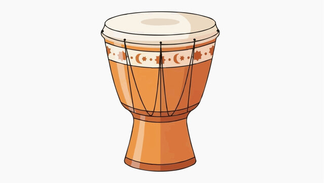 Illustration of a traditional African djembe drum with decorative patterns.