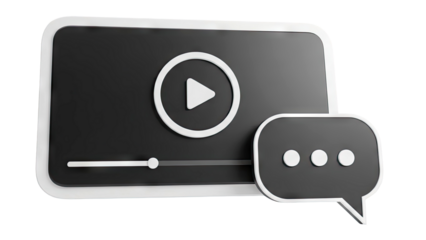 Video Player with Chat Bubble Icon