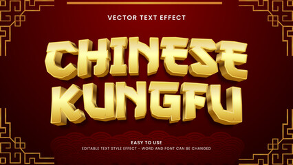 chinese kungfu editable text effect 3d vector