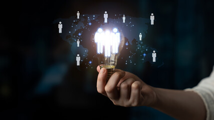 Global human network and workforce distribution highlight human, network, and global presence through digital connection and team coordination Latch