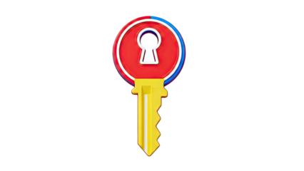 Stylized Key with Keyhole Symbol