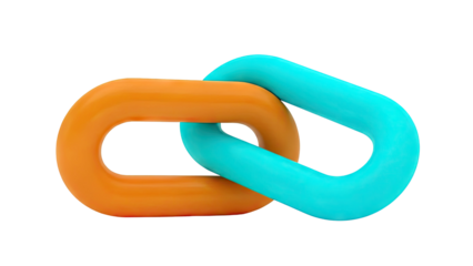 Interlocking Orange and Blue Chain Links