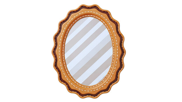 Oval Frame with Scalloped Edge and Stitching Detail - Powered by Adobe
