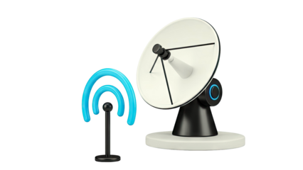 Satellite Dish and Wi-Fi Symbol Illustration