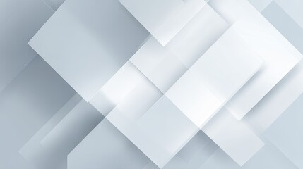Abstract Minimalist Background with Layered Geometric Shapes in Soft Light Gray Tones and Subtle Transparency for Modern Designs