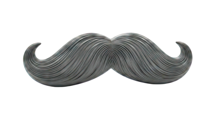 Stylized Black Mustache on White Background