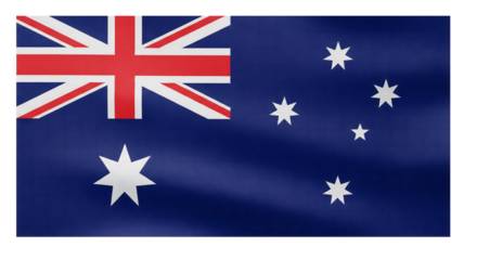 Australian flag waving with blue background and white stars symbolizing national pride and patriotism