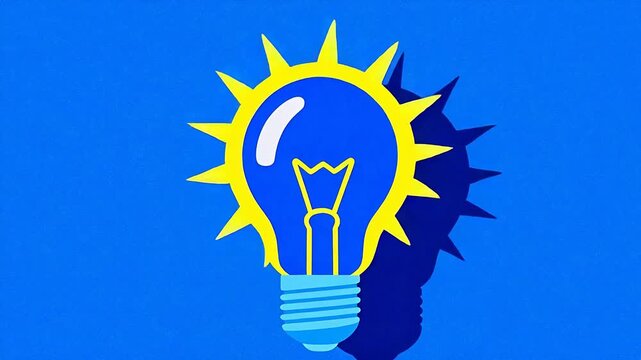 BlueLightbulbwithYellowOwlDesign