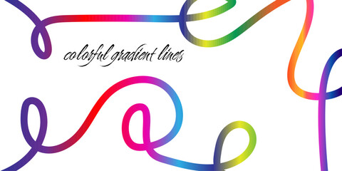 Modern abstract line artwork with smooth multicolor curves