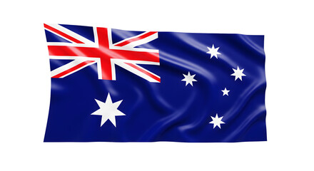 Australian flag waving with blue background and white stars symbolizing national pride and patriotism