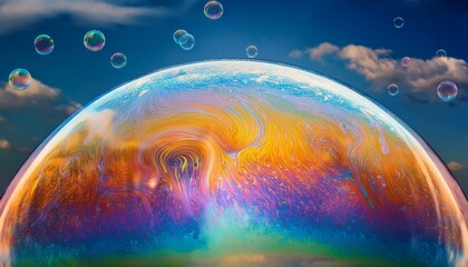 colorful soap bubble in the sky