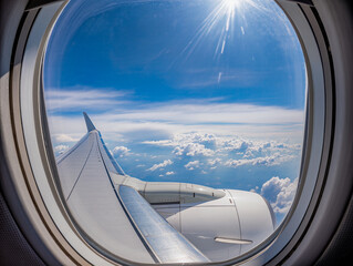 Fototapeta premium view from airplane window
