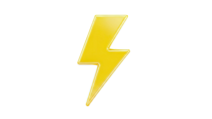 Shiny Yellow Lightning Bolt Icon
