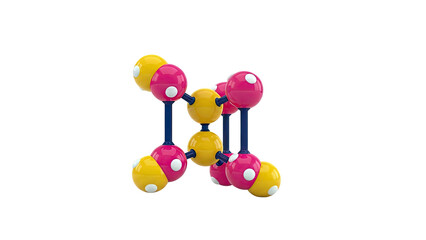 Abstract molecular structure with colorful spheres and rods
