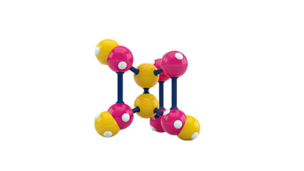 Abstract molecular structure with colorful spheres and rods