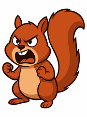 Obraz premium Angry Cartoon Squirrel Character Illustration