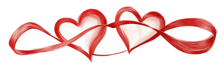 Romantic valentine's day hearts illustration, love symbols, artistic design, red hearts, love concept, valentine's theme, hand-drawn style, transparent background