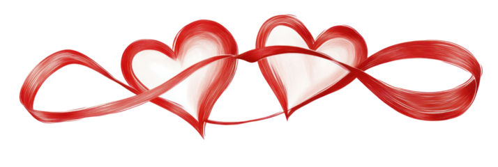 Romantic valentine's day hearts illustration, love symbols, artistic design, red hearts, love concept, valentine's theme, hand-drawn style, transparent background