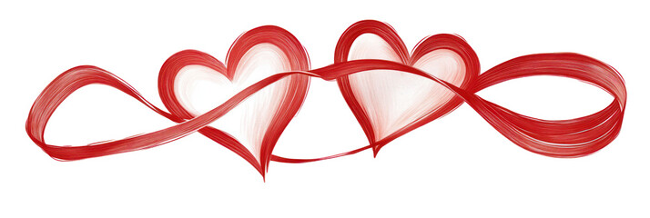 Romantic valentine's day hearts illustration, love symbols on transparent background