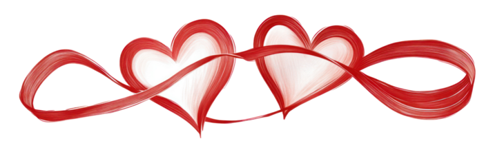 Romantic valentine's day hearts illustration, love symbols on transparent background