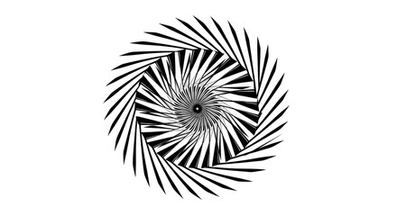 Abstract black and white geometric vector background with optical illusion design and symmetrical