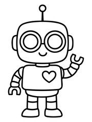 Cute Robot Illustration: An adorable robot illustration, radiating warmth and friendliness, stands as a symbol of technological advancement and playful design.