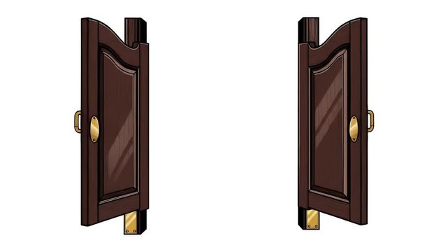 Old Western Saloon Swinging Doors Footage Isolated On White Background