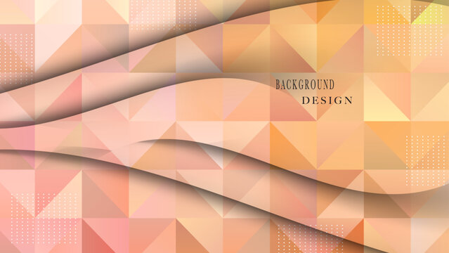 Orange abstract background with flat design
