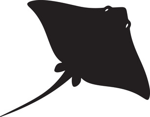 Gliding Stingray with Wide Pectoral Fins and Ocean Floor Movement © Ansar