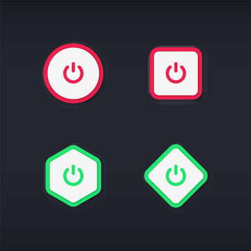 Set of power buton in different shape