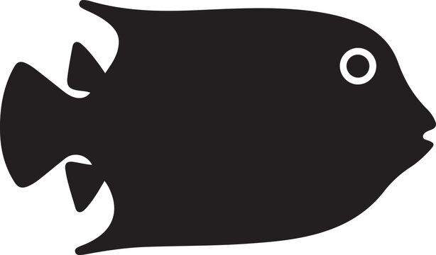 Boxfish Silhouette on White Background
