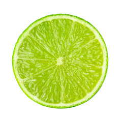 Lime slice isolated on white. Fresh citrus fruit