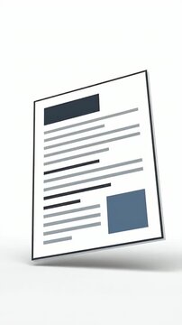 Paper Document With Text and Images on White Background