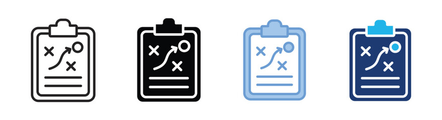 Strategy icon set multiple style collection