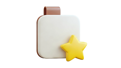 3D Icon of a Tag with a Star