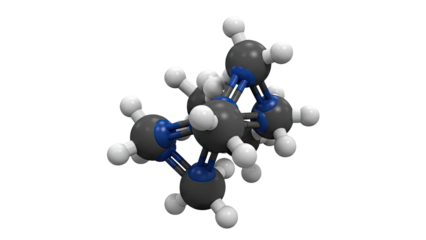 Ball-and-stick model of Tetramethylenediamine molecule